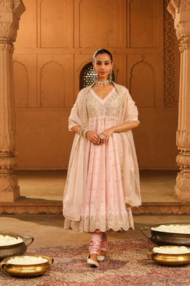 Wasifa Long Anarkali With Chooridaar And Dupatta
