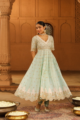 Wasifa Long Anarkali With Chooridaar And Dupatta