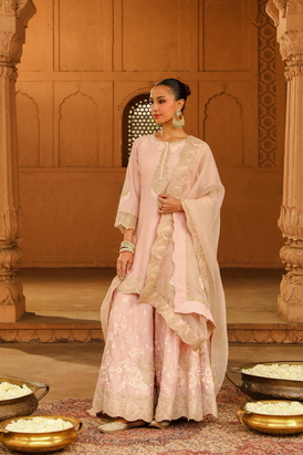 Ayda Short Kurta With Sharara And Dupatta