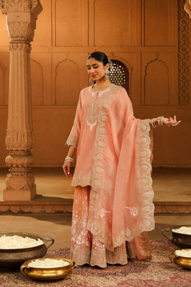 Ayda Short Kurta With Sharara And Dupatta