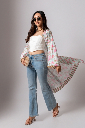 Linen Digital Print Kali Jacket