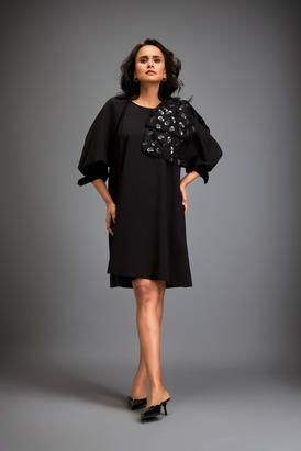 Metallic Gun Metal Discs Dress