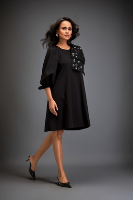 Metallic Gun Metal Discs Dress