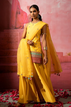 Peela Sharara Set