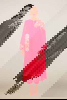 Pink Straight Kurta Pant Set