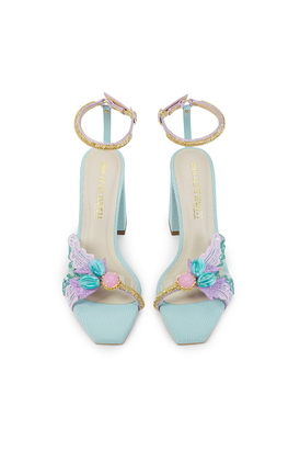 Zazu - Gold Embellished Open Mini Block Heel