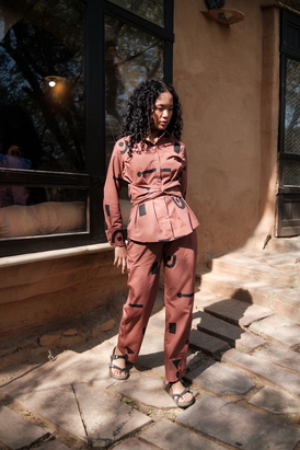 Copper Triangle Printed Sandra Straight Pants