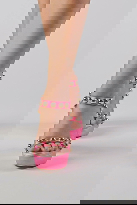Crayon - Pink Handcrafted Block Heels
