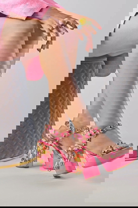 Crayon - Pink Handcrafted Block Heels