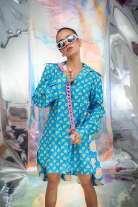 Cerulean Blue Dress In Pac Street Girl With Blinding Hearts