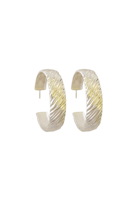 Mira Silver Textured Hoops 