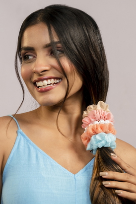 Luxury Scrunchies Set of 5 with free pouch - Unicorn Gift Set