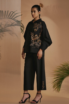 ORIGANI Black Deer in Bloom Co-ord Set