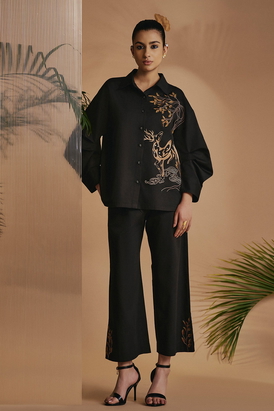 ORIGANI Black Deer in Bloom Pant