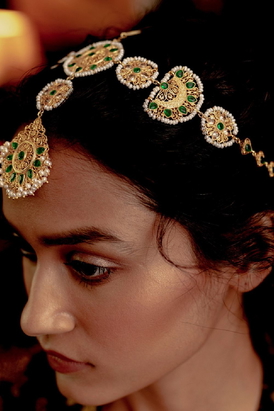 Green Gold Plated Matha patti