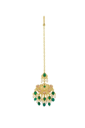  Traditional Green Maang tikka