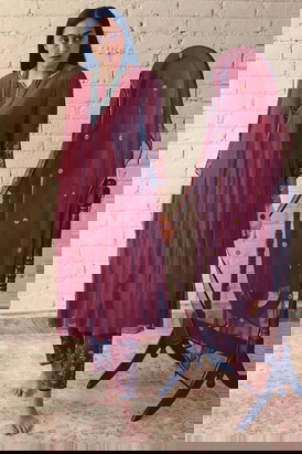 Maroon Phool Stole