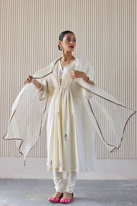 White Mani Kaftan Suit