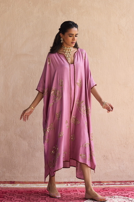 Purple Kaftan Jacket Set