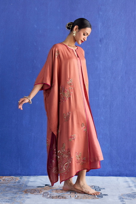 Orange Kaftan Jacket Set