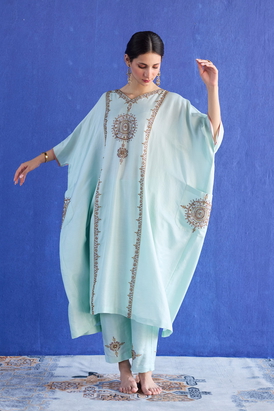 Blue Bindi Kaftan Suit