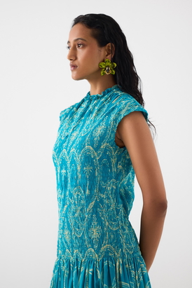 Coconut Palm Ruching Dress
