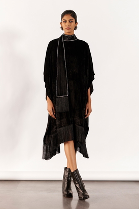 Miller Velvet Kimono With Fringe