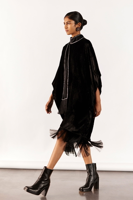 Miller Velvet Kimono With Fringe