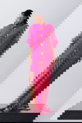 Starglaze Shirt And Inner With Sarong Drape 