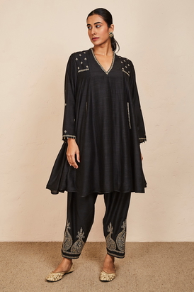 Black Nimisha Anarkali Set
