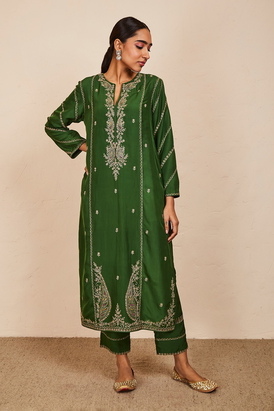 Green Niva Kurta Set