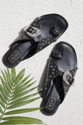Sandalwali Nadia Black & Silver 
