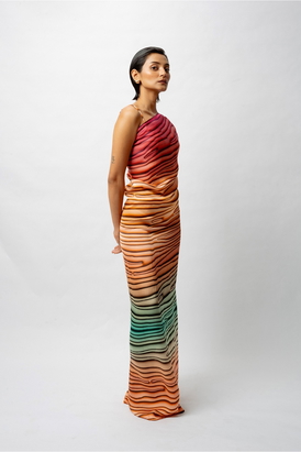 Satin Allure Backless Resort Gown