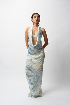 Satin Allure Backless Resort Gown