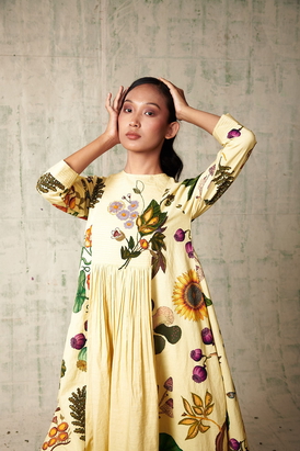 Yellow Grandma Kurti Set