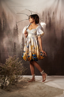 Hayland Midi Balloon Sleeve Dress