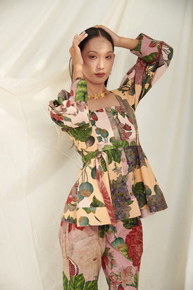 Multi Color Poppy Bloom Quilted Co-Ord Set