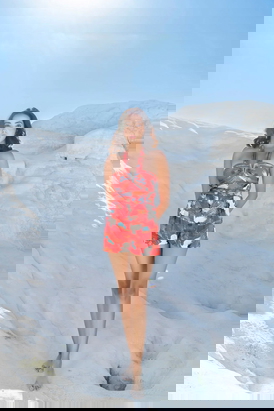 Halter Summer Swimsuit With Riptide Shorts In Winter Solstice