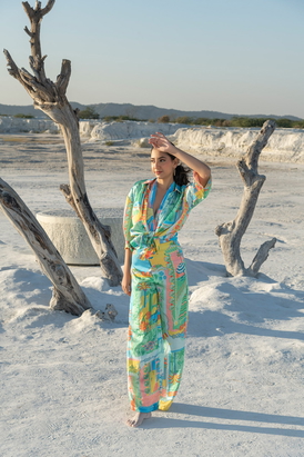 Halter Summer Swimsuit In Cuba Paired With Endless Summer Shirt