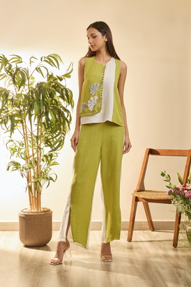 Limerick And Oyster White Co-Ord With Intricate Detailing.