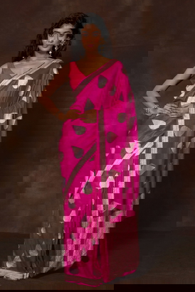 Banarsi Silk Brocade Saree With Running Blouse