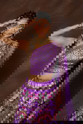 Banarsi Silk Lehenga With Duppatta And Unstitched Blouse