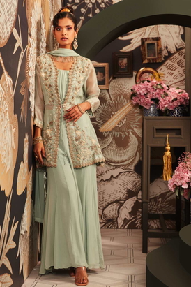 Powder Blue Sharara Set